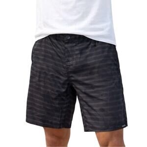EZEKIEL Mens Board Shorts Size 34 Black Gray Floral Pockets Hybrid Surfer Swim